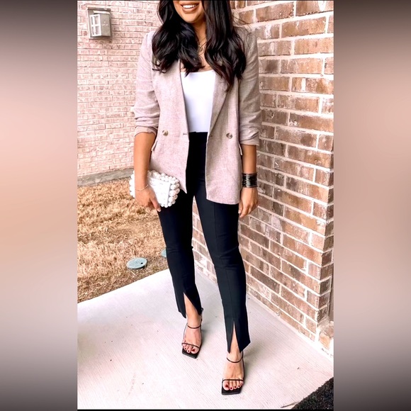 Pants - Front Slit Pants - Black